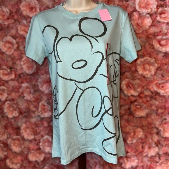 NWT Mickey Mouse (XS) Brand New Blue T-Shirt with Mickey Mouse Outline Graphic - Picture 1 of 5